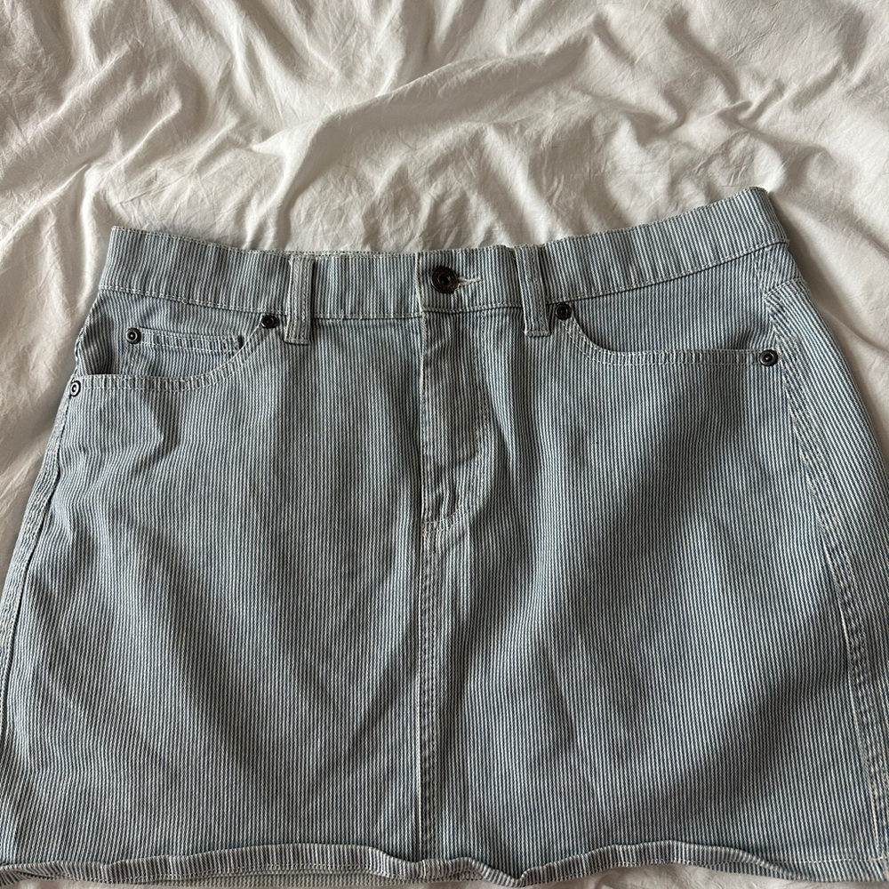 Vince Camuto Striped blue white denim mini Skirt